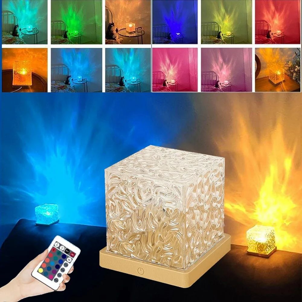 LED 3D Ocean Wave Projector Night Lamp Water Ripple Light Northern Lights - Omega Cart