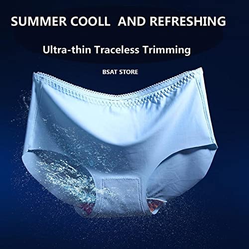 Women's Ice Silk Blend Invisible Lines No Show Hipster Panty (Pack of 4) (Multicolor, S) - Omega Cart