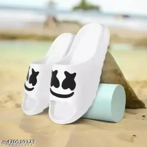 White Smiley Slides - Omega Cart
