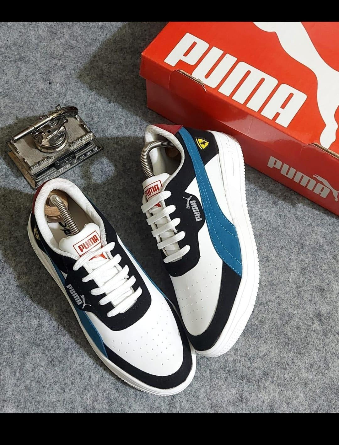 Sneakers for Men (White & Teal, 6) - Omega Cart