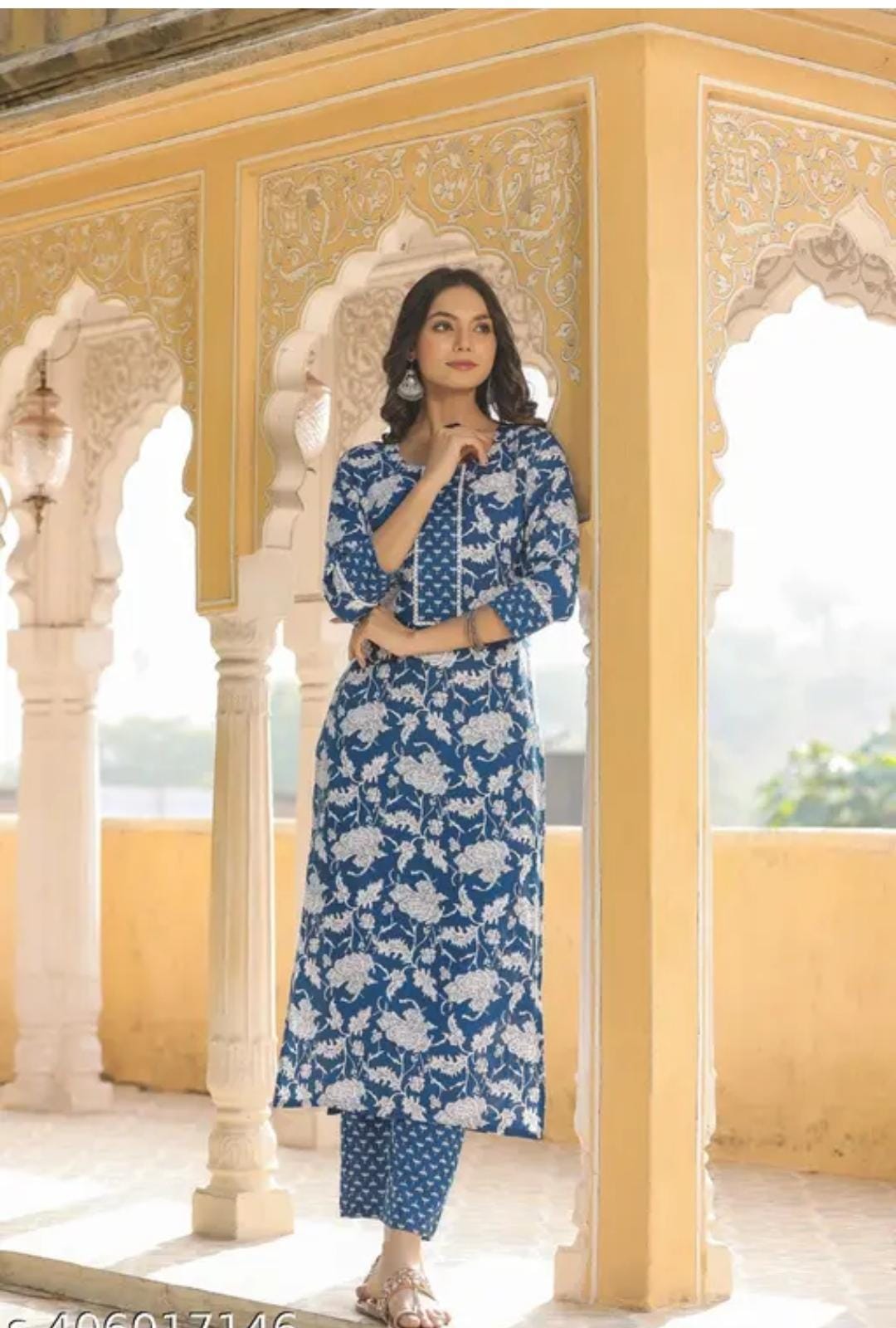 Women'S Floral Round No Dupatta Kurta Sets - Omega Cart