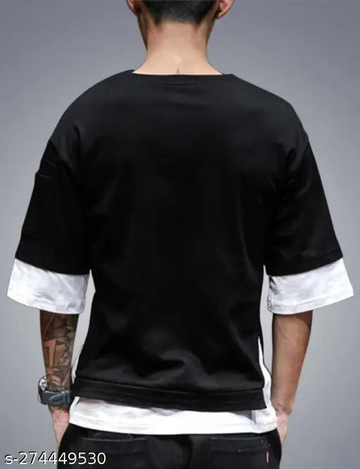 Hip Hop "Tshirt" for Men Black - Omega Cart