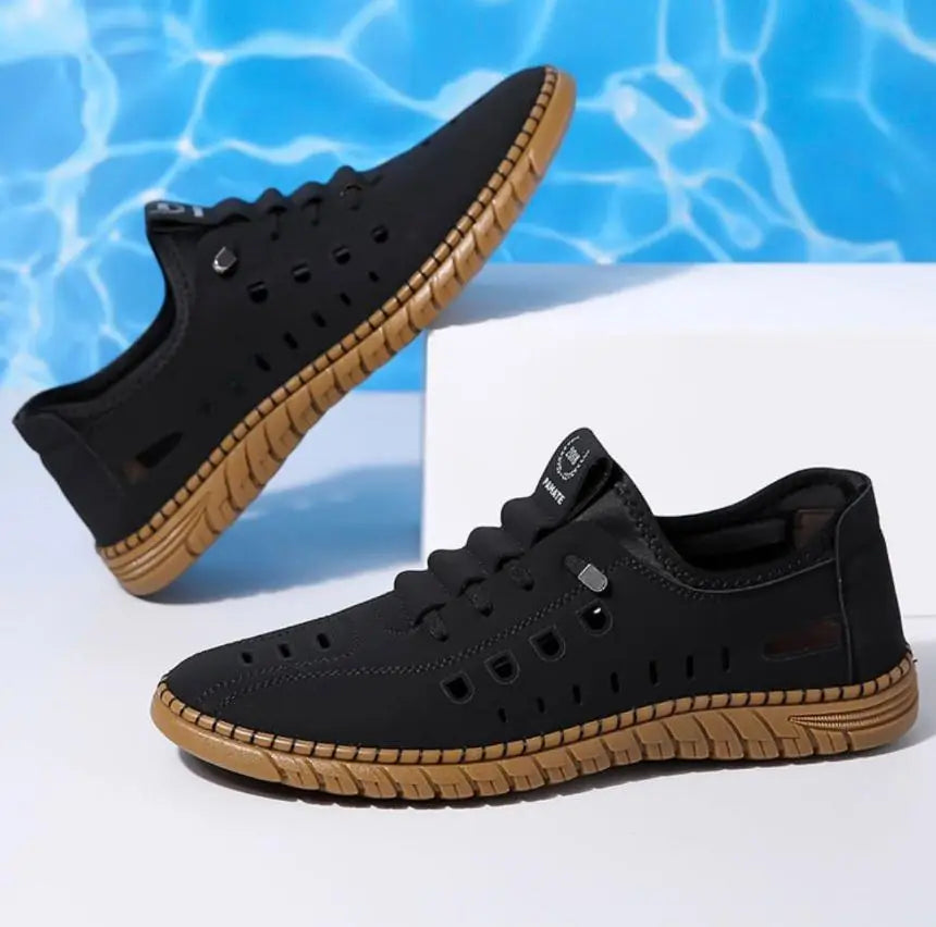 Men's Stylish Laser Cut Casual Shoes - Omega Cart
