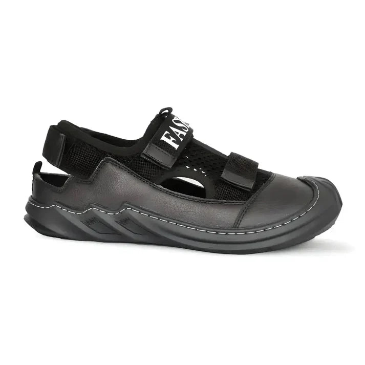 Black Leather Sandal - Omega Cart