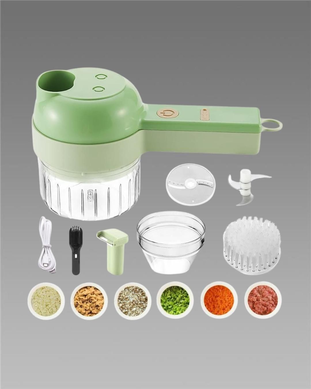 4 in 1 Portable Electric Vegetable Cutter Set - Omega Cart