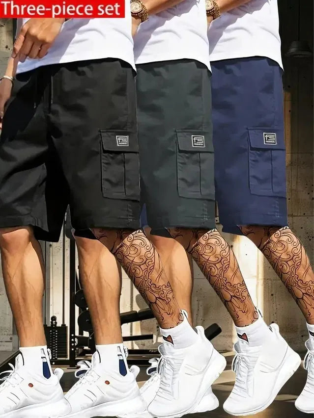 Men's Cotton Casual Cargo Shorts Pack of 3 - Omega Cart