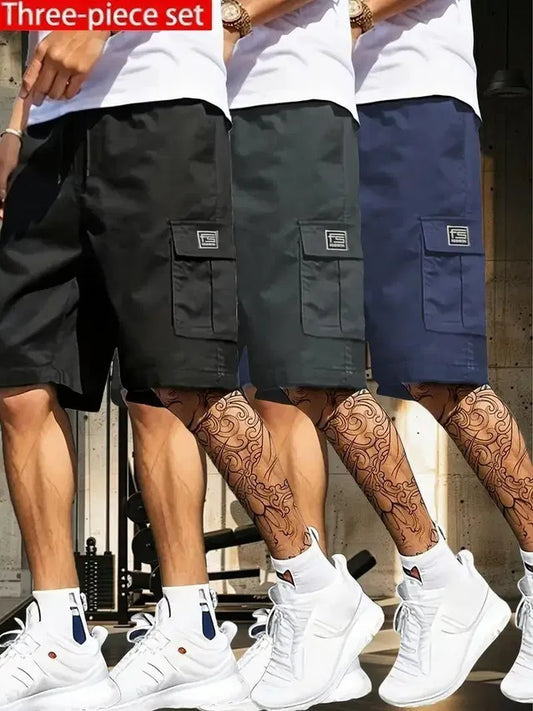 Men's Cotton Casual Cargo Shorts Pack of 3 - Omega Cart