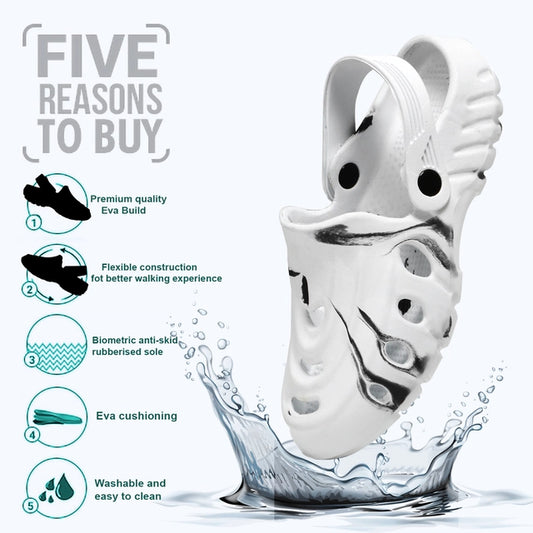 Clogs for Men (White & Black) - Omega Cart