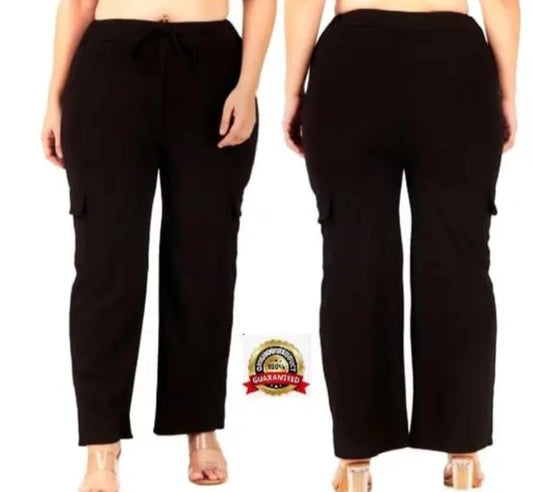 Cotton Blend Straight Fit Trouser for Women (Black, S) (Pack of 2) - Omega Cart